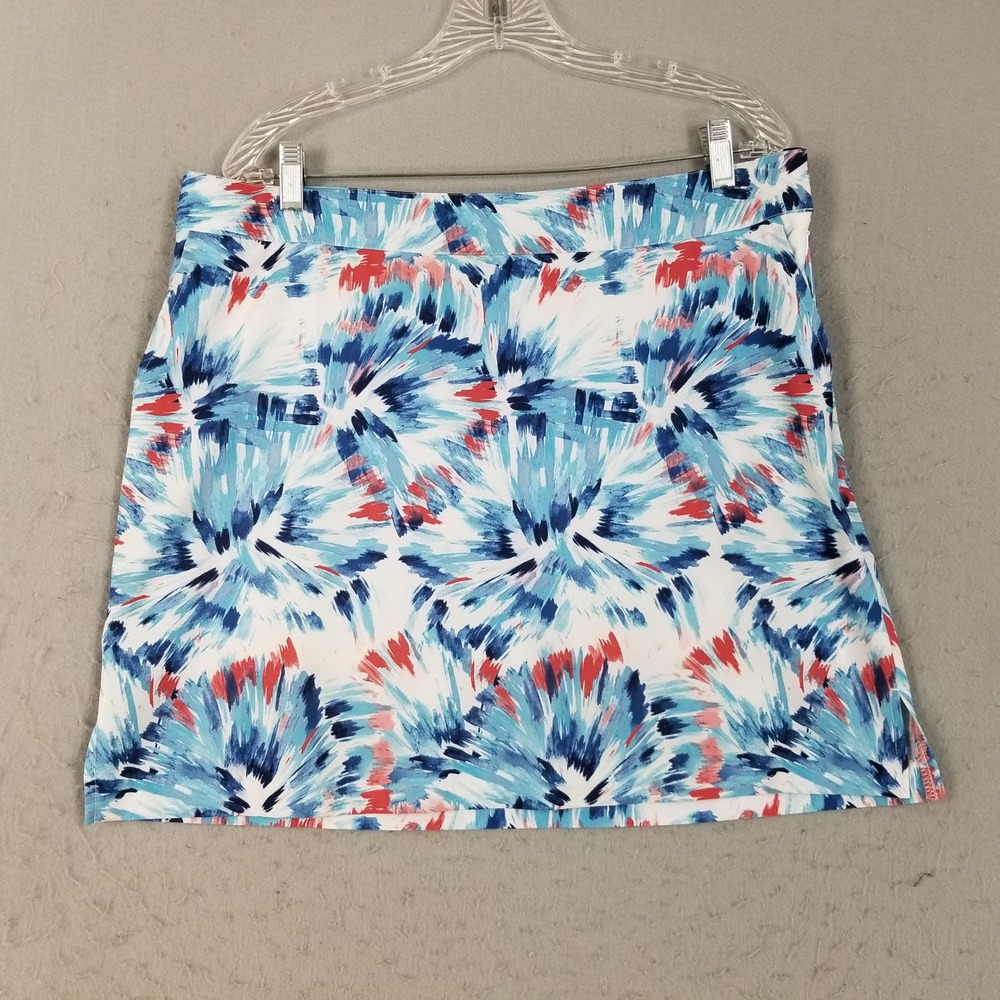 IZOD Skort Womens 12 Blue White Golf Skort Performance Stretch Athletic Pockets